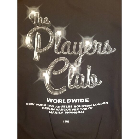Fashion Nova The Players Club Crewneck Sweater Women Size Small Black Streetwear - Picture 2 of 6